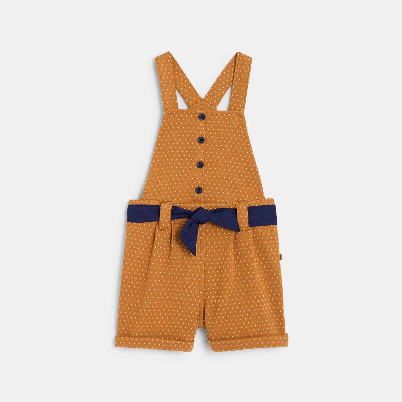 Salopette courte à pois marron bébé fille Marron