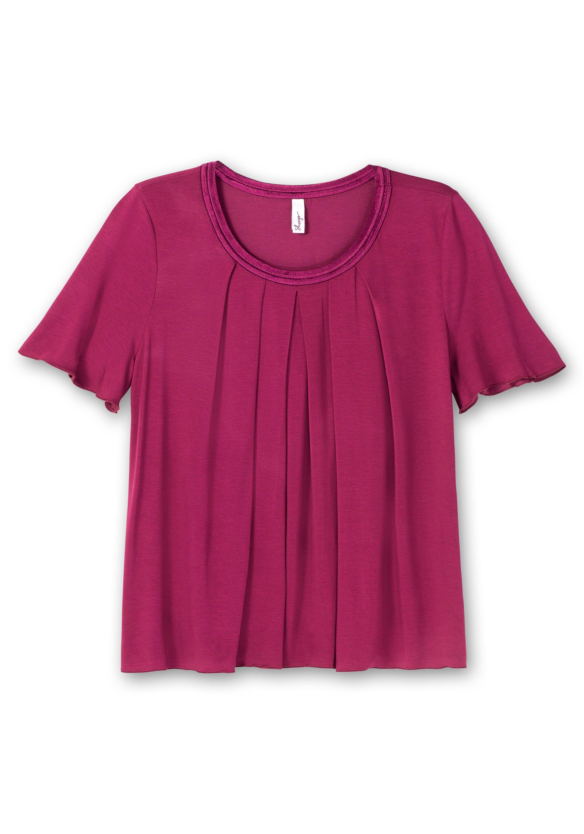 Shirt in A-Linie mit dekorativer Blende, aus Viskose-Jersey