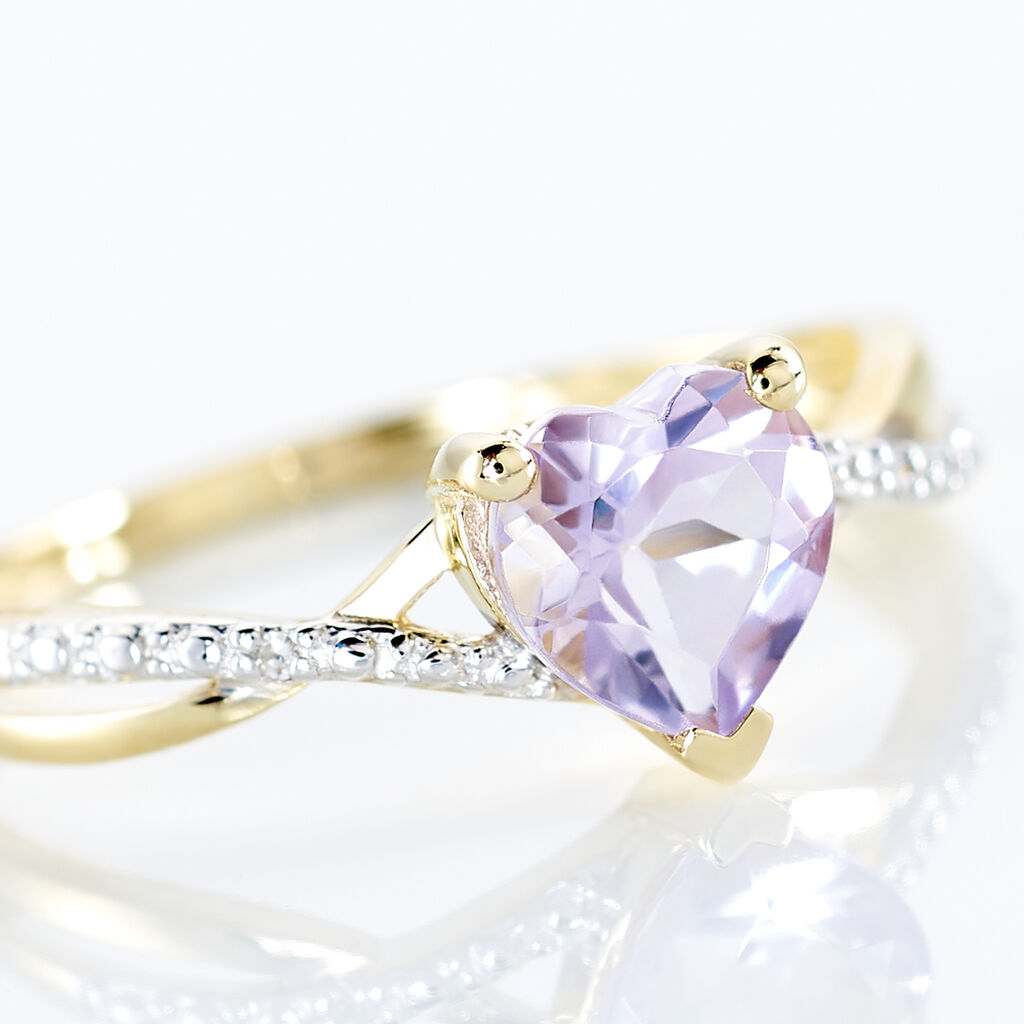 Bague Clothilde Or Jaune Amethyste Et Oxyde De Zirconium