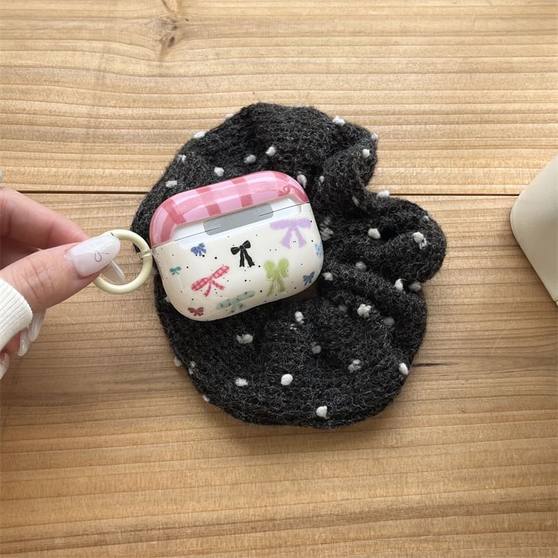 VanDi - Bow Plaid AirPods / Pro oortelefoonhoesje skin / charm / set