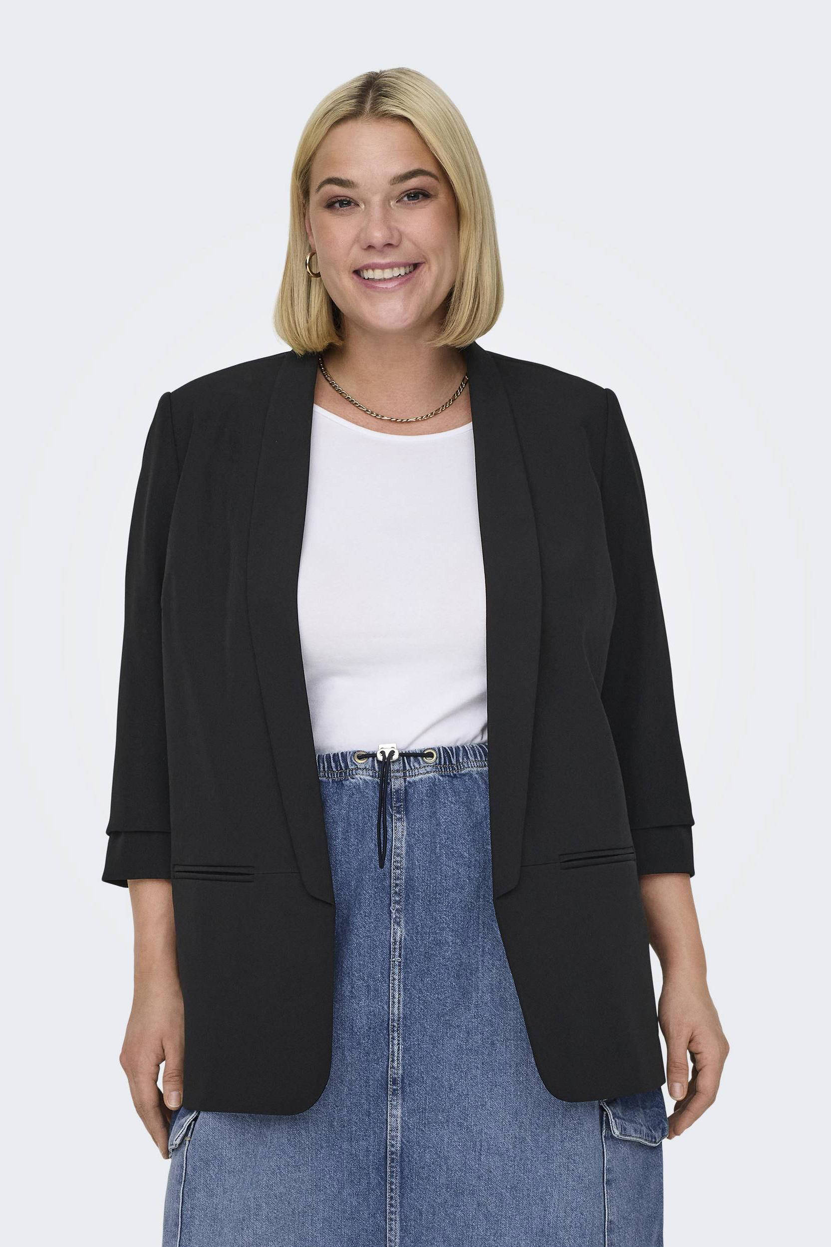 ONLY CARMAKOMA rechtvallende blazer CARELLY zwart