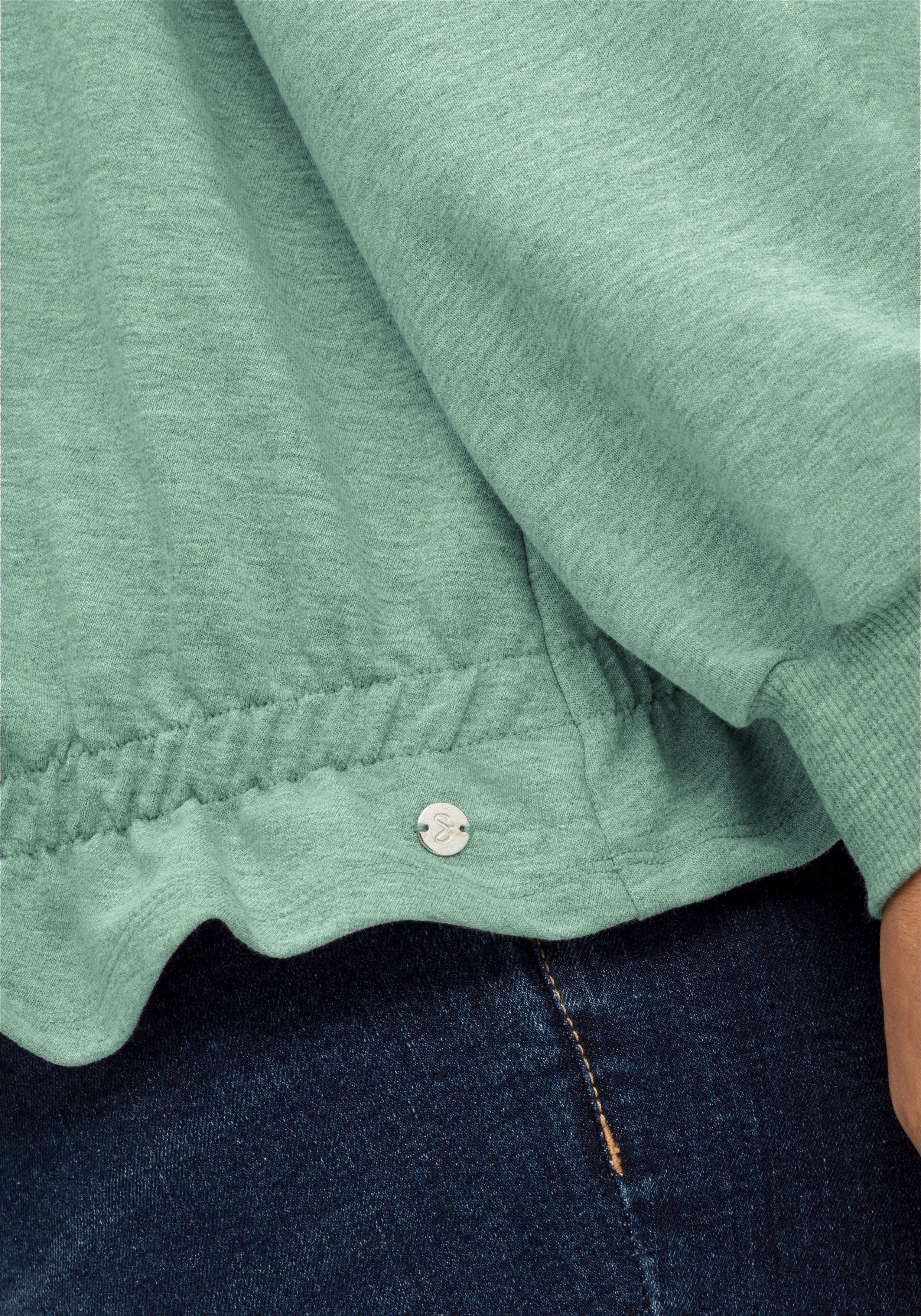 Sweatshirt mit Kapuze und Rüsche am Saum