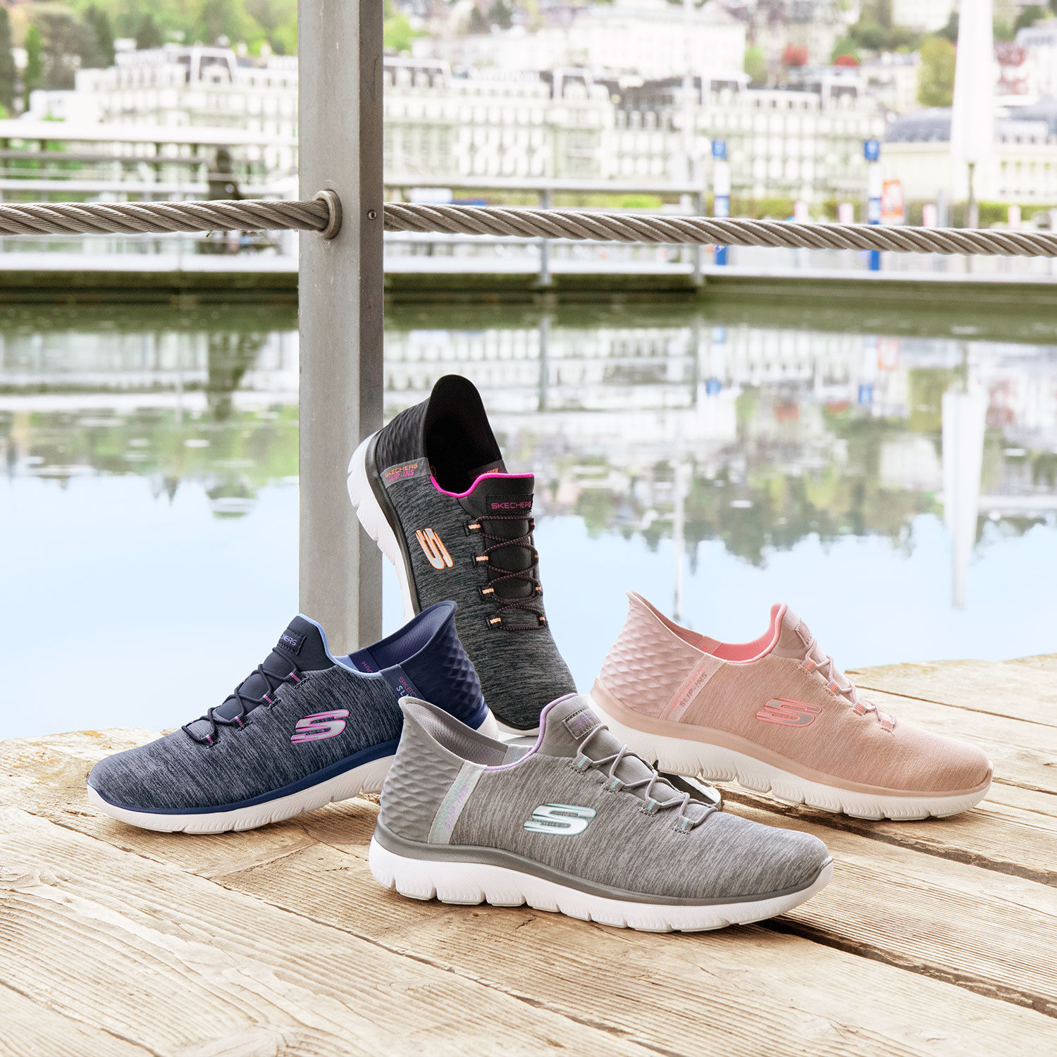 Slip Ins Damen-Schlupfschuh mit Elastbändern