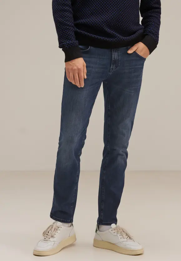 Dunkelblaue Slim Fit Jeans - blue overdyed black
