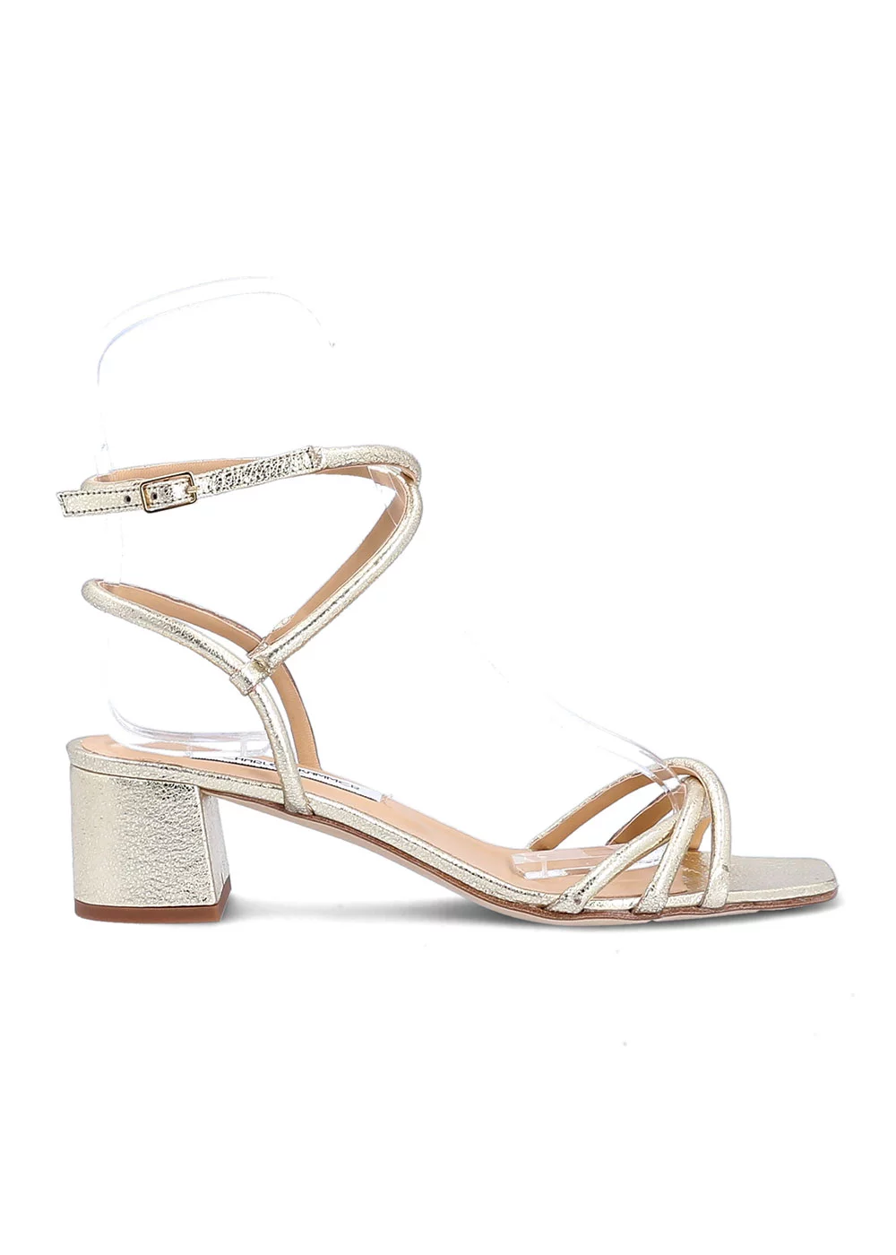 SANDALE RATAUD CUIR PLATINE
