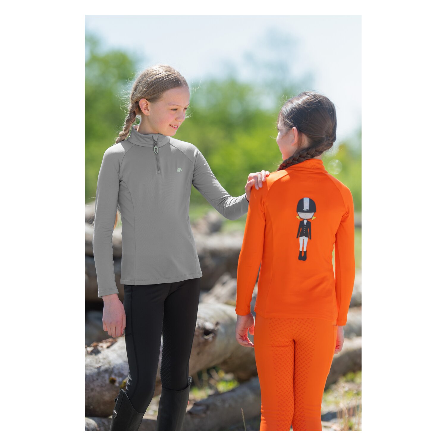 black forest kids Thermo-Reitleggings  - red orange