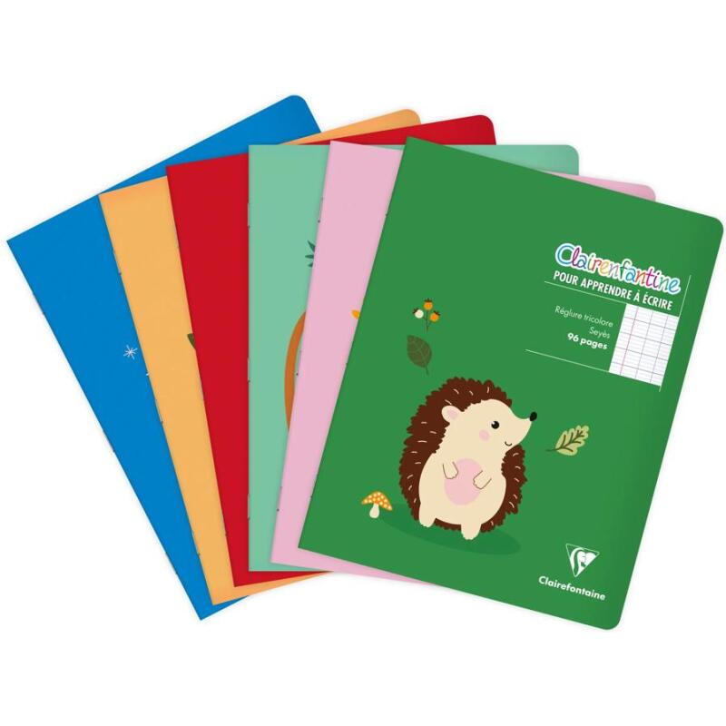 Cahier piqué Clairenfantine 17x22 cm 96 pages grands carreaux Couleur aléatoire - Assortis