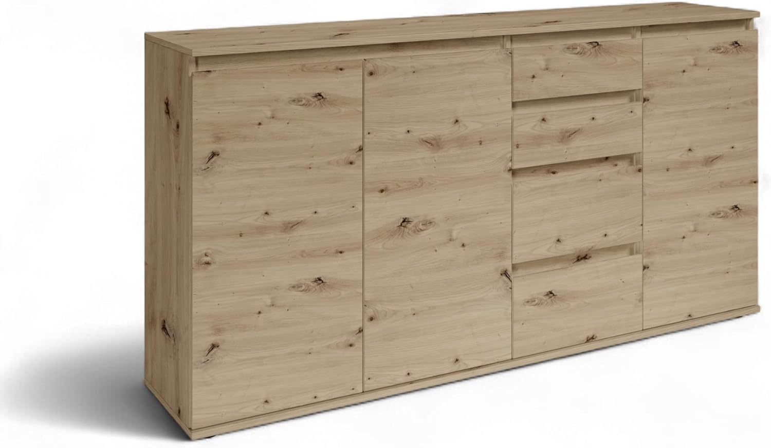 Brest Kommode in Artisan Eiche Optik - Modernes Sideboard mit viel Stauraum - 160 x 84 x 35 cm (B/H/T)