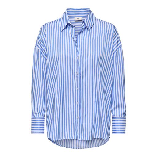 JDY Vesper Loose Skjorte, Cloud Dancer/Cornflower Blue, M