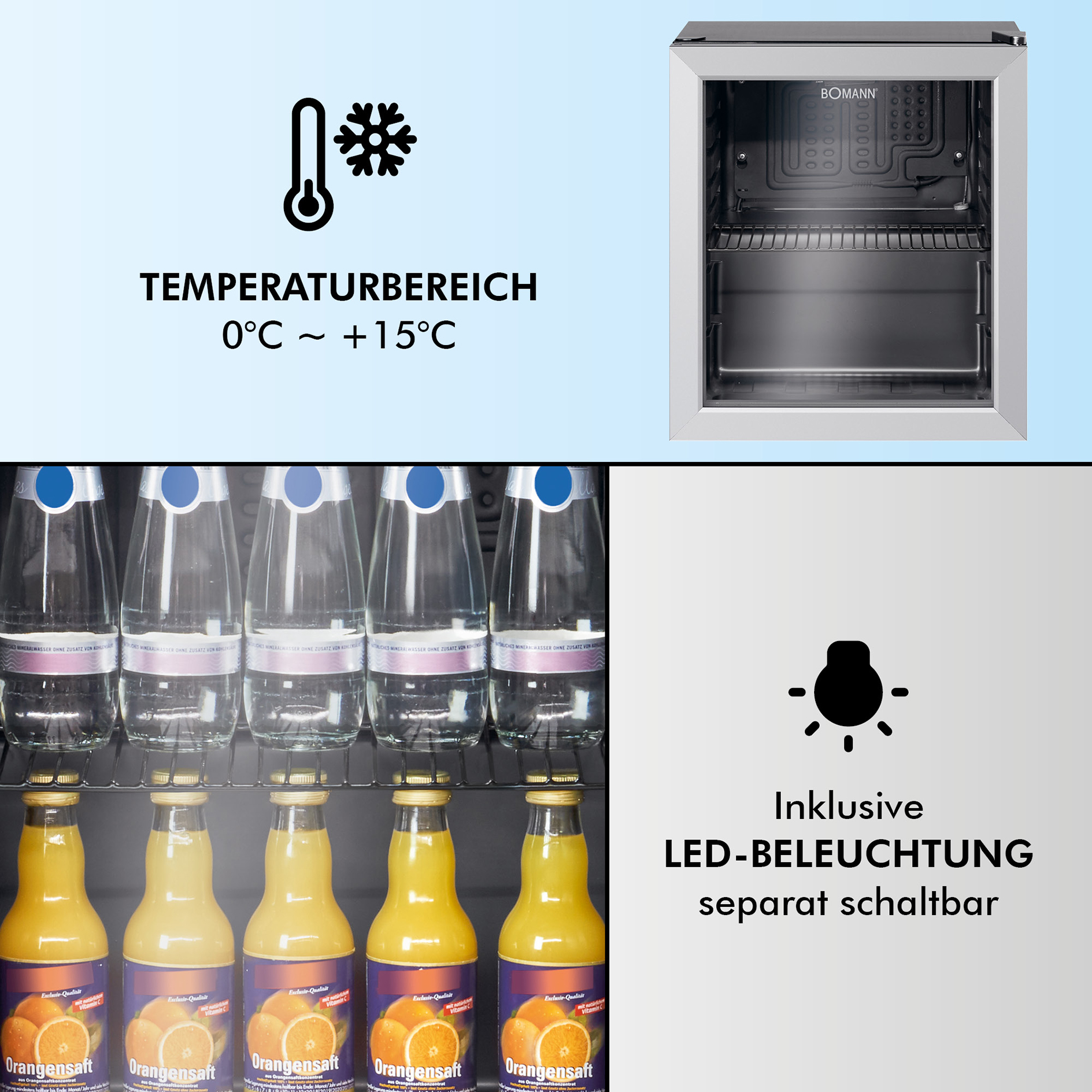 BOMANN Getränkekühlschrank KSG 7282.1 - schwarz - F