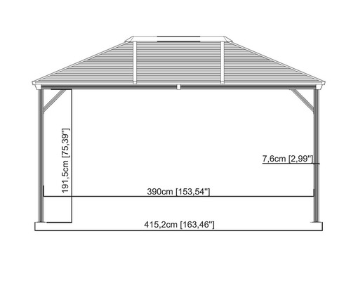 Tuinpaviljoen SOJAG Ventura 10x14 415 x 289 cm antraciet