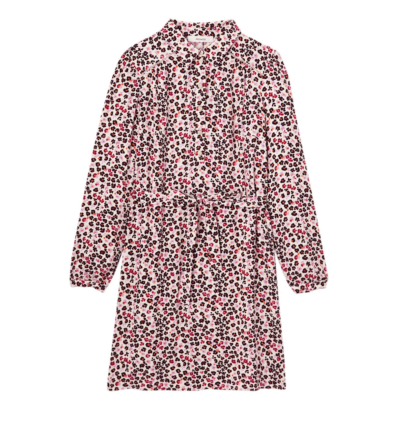 Robe-chemise courte Femme - Imprimé écru
