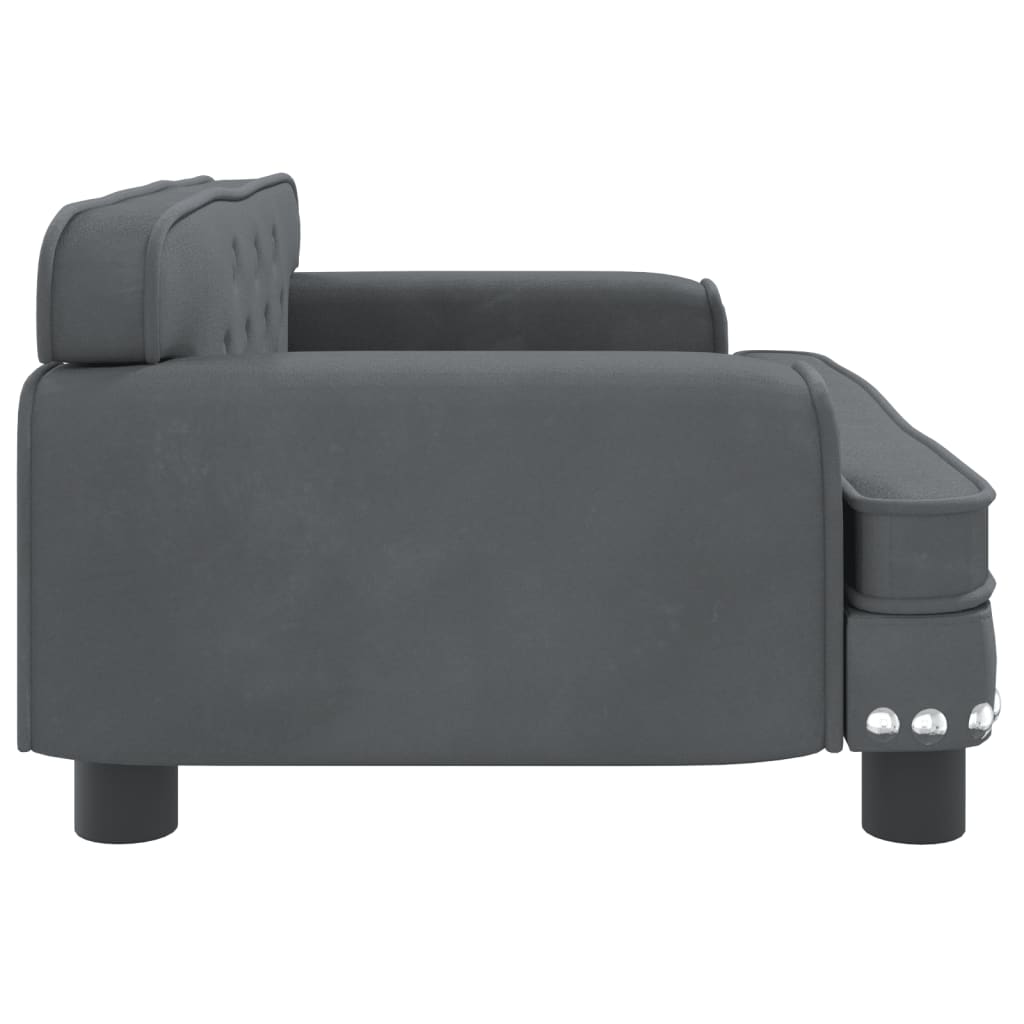 Cama para cães vidaXL em veludo cinza escuro, 70x45x30 cm