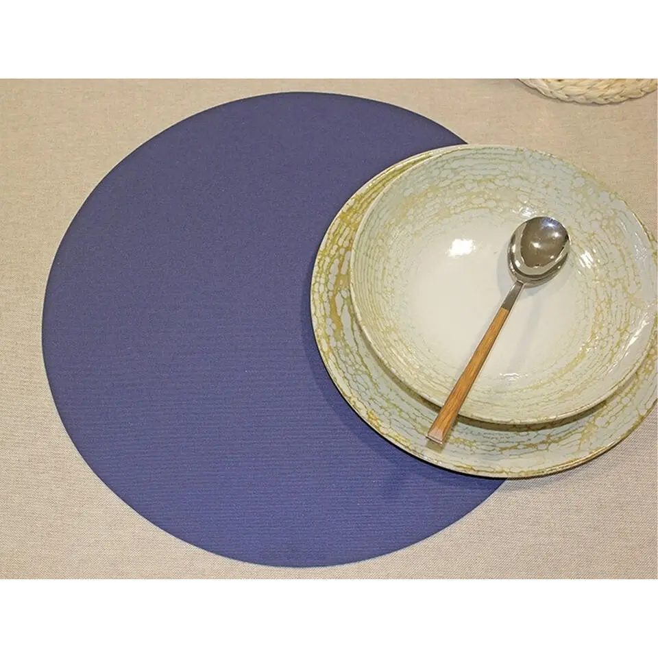Wicotex Placemats Uni - donker blauw - rond 38cm - Teflon coating