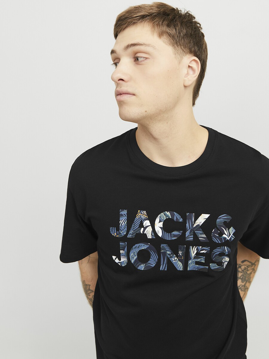 JACK & JONES<br>Camiseta descontraída com logo floral