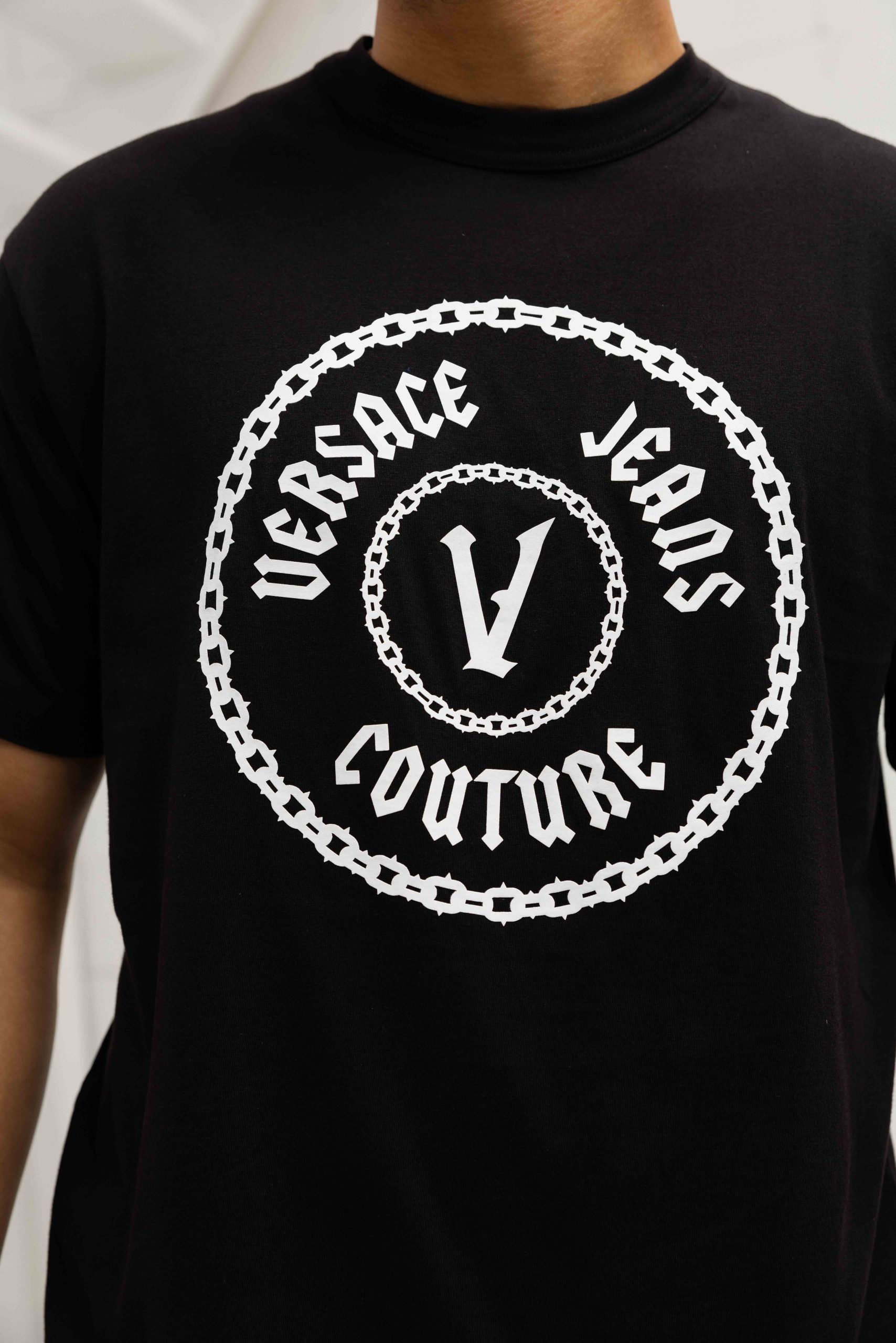 Versace Jeans Couture Chain T-Shirt Heren Zwart/Wit