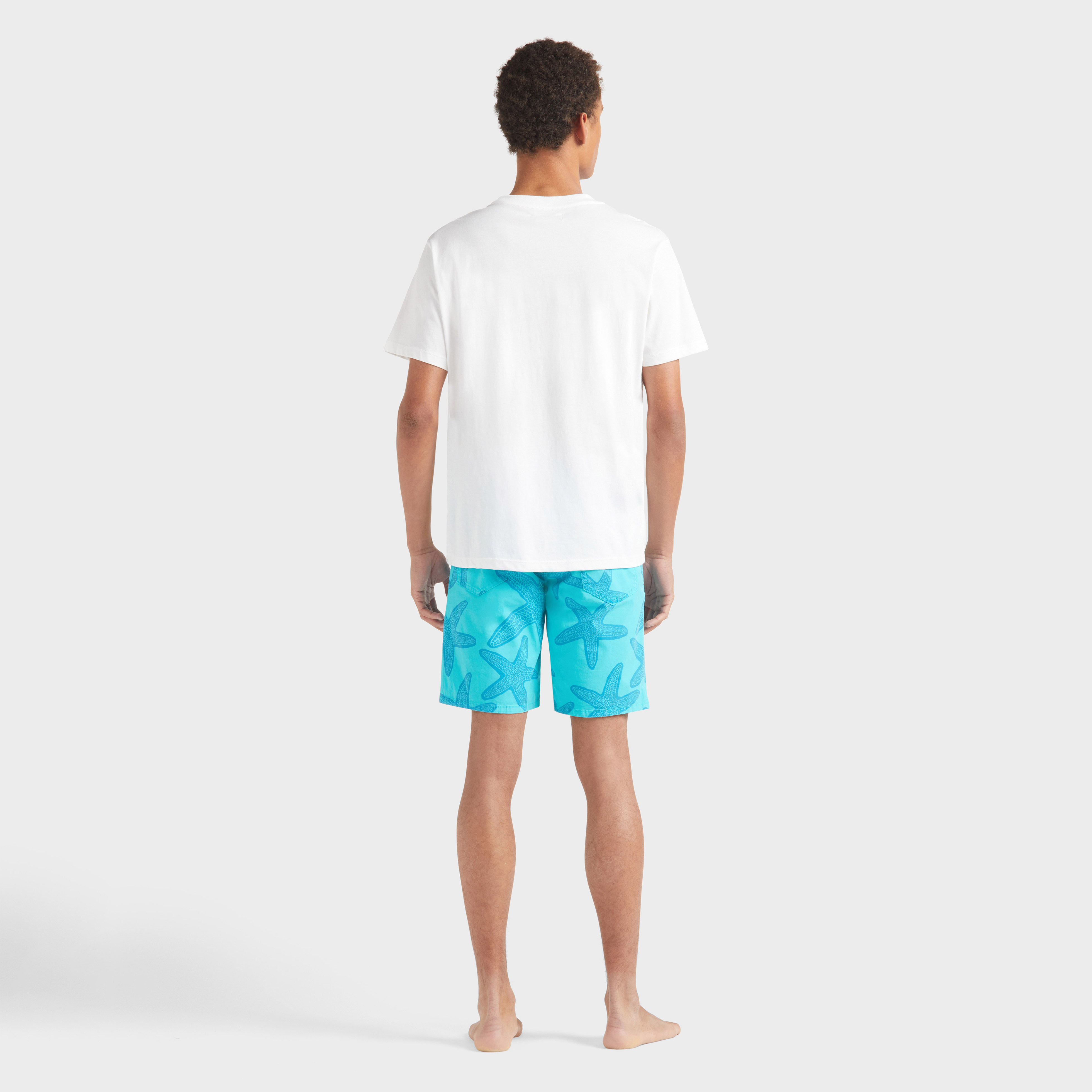 T-shirt en coton homme brodé ton sur ton Turtle