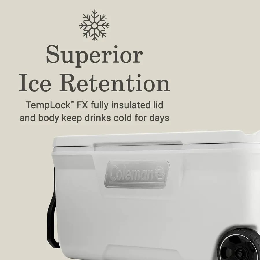 Atlas Series 100-Quart Marine Cooler With Wheels