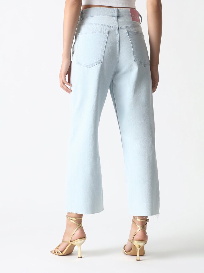 Calças culote jeans - Azul claro