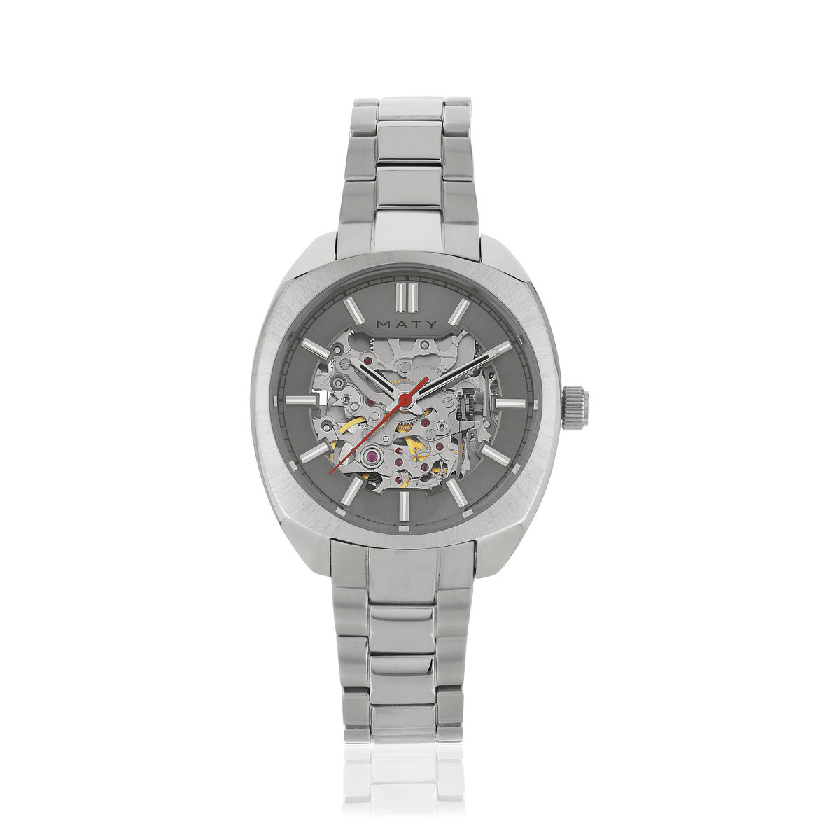 Montre mixte squelette automatique acier bracelet acier