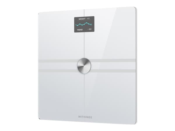 Withings Body Comp - skala med kroppsvektanalyse og pulsmåling. Medisinsk utstyr (hvit)