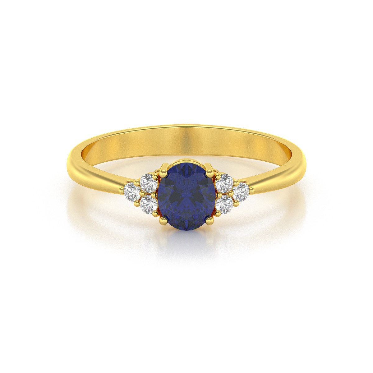 Bague ADEN Or 585 Jaune Saphir et diamants 2.20grs