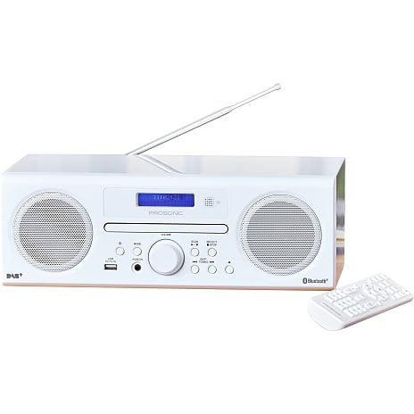 Prosonic hifi-1000 musikanlæg med DAB+/FM/CD/Bluetooth - hvid