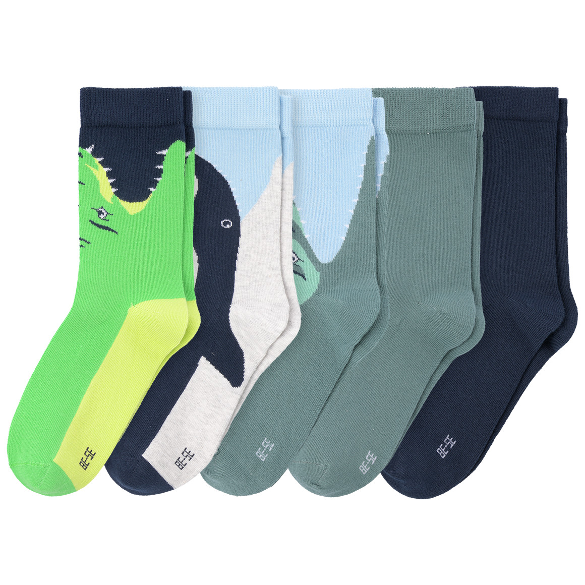 Yigga 5 Paar Jungen Socken im Set dunkelblau / oliv / grün