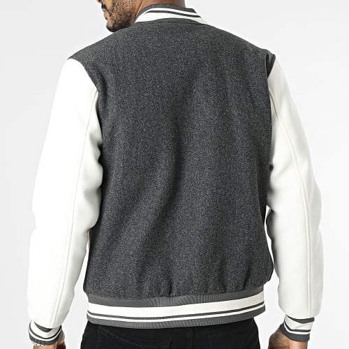 Veste Teddy Gris Blanc