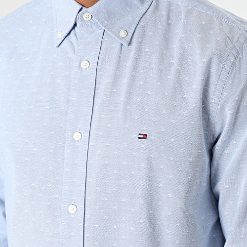 Chemise Manches Longues Flex Oxford Dobby 0664 Bleu Clair