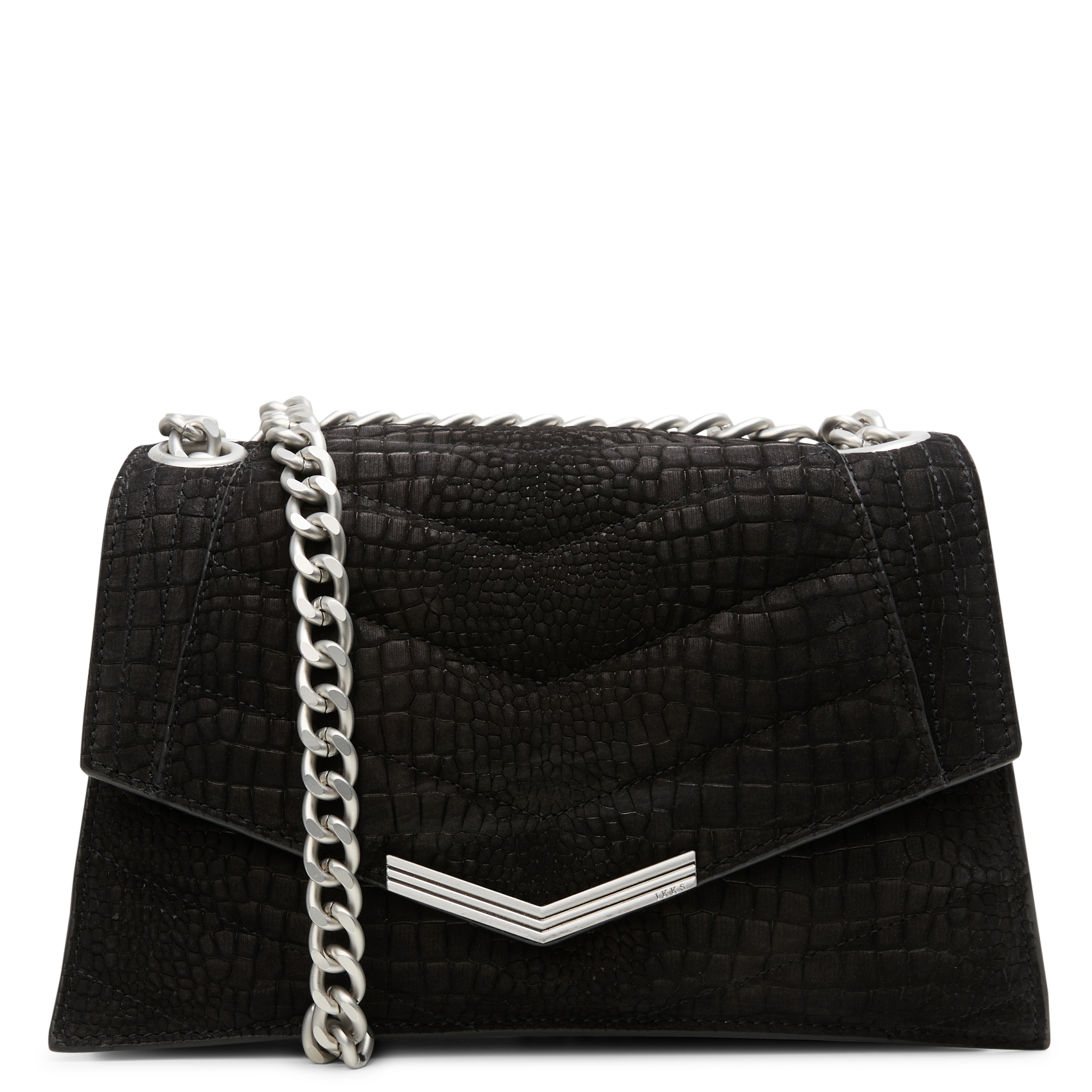 THE ONE - Sac bandoulière en cuir embossé croco | Noir