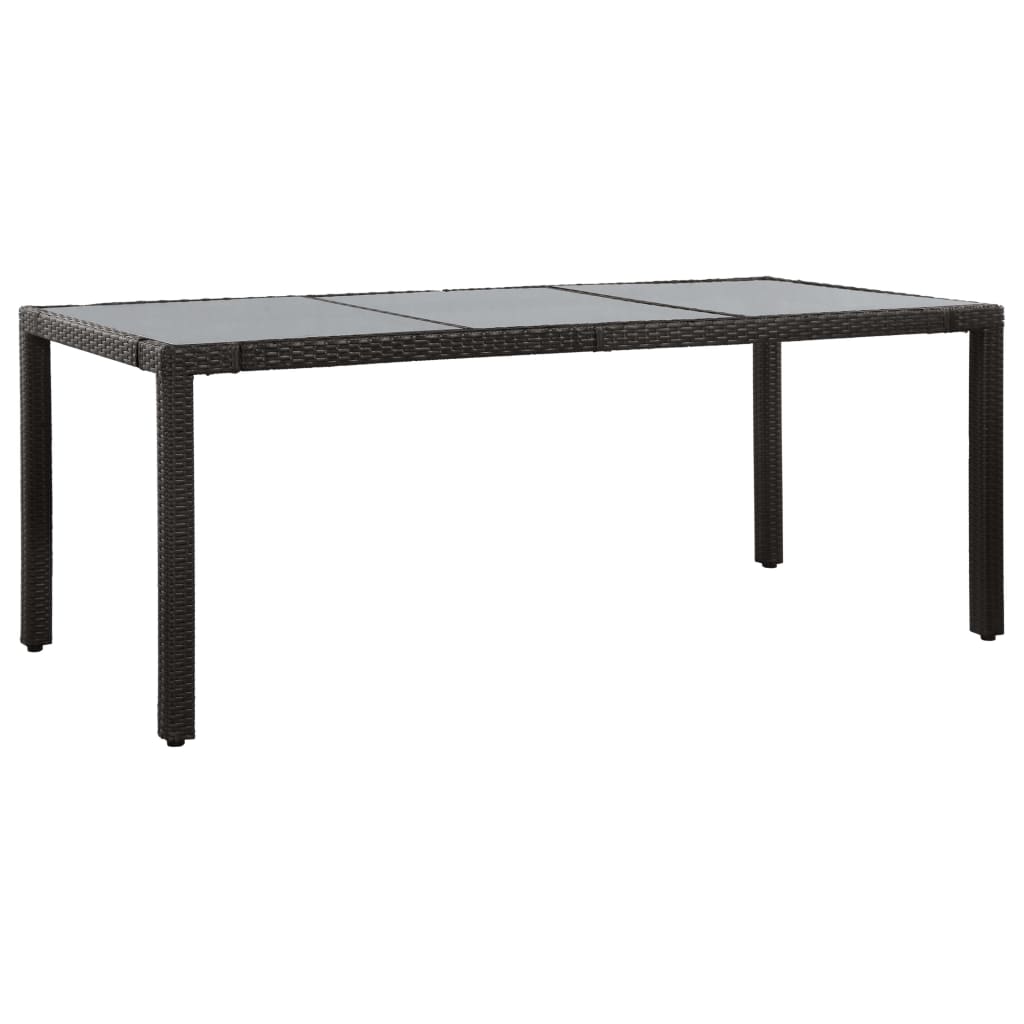 Mobilier à dîner d'extérieur 9 pièces résine tressée noir