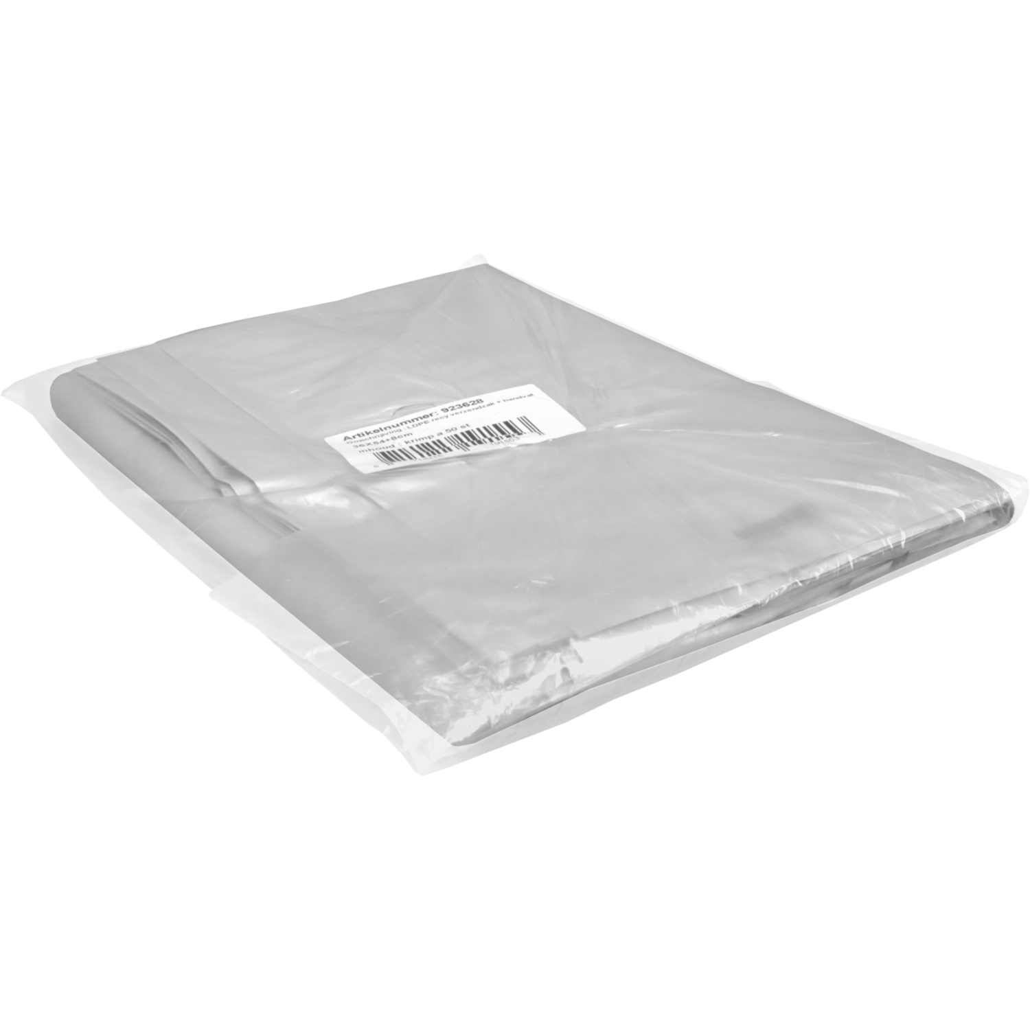 Zak, Verzendzak met handvat, Gerecycled LDPE, 36x54cm, 65my, wit