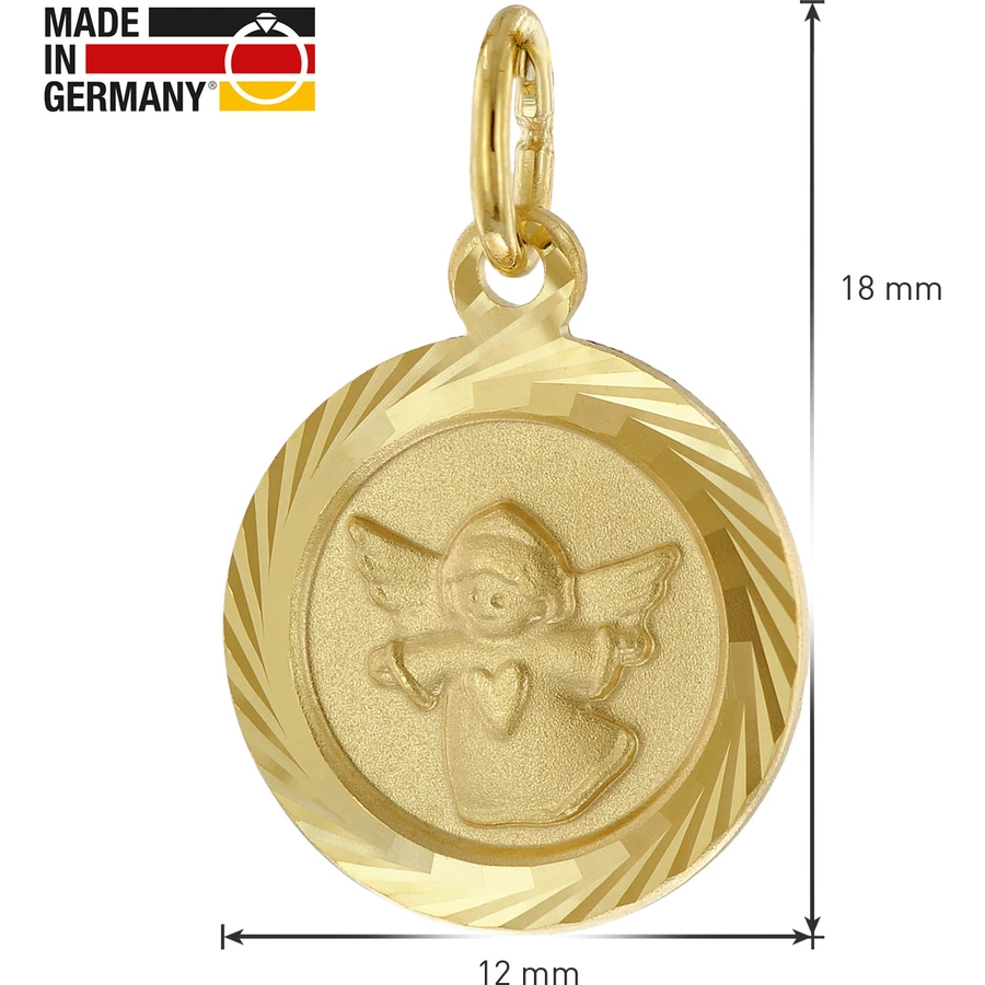 trendor Schutzengel Anhänger Gold 585 mit vergoldeter Silber-Halskette gold