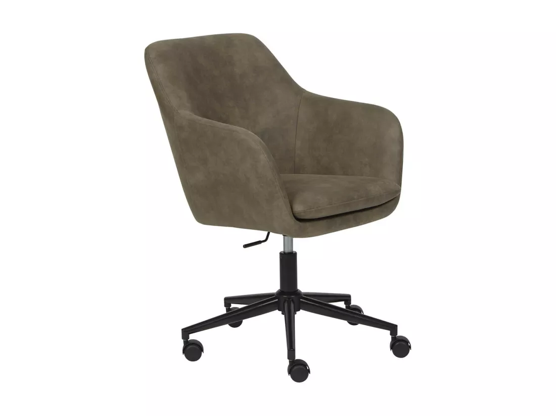 VALKA - Fauteuil de Bureau sur Roulettes Tissu Kaki