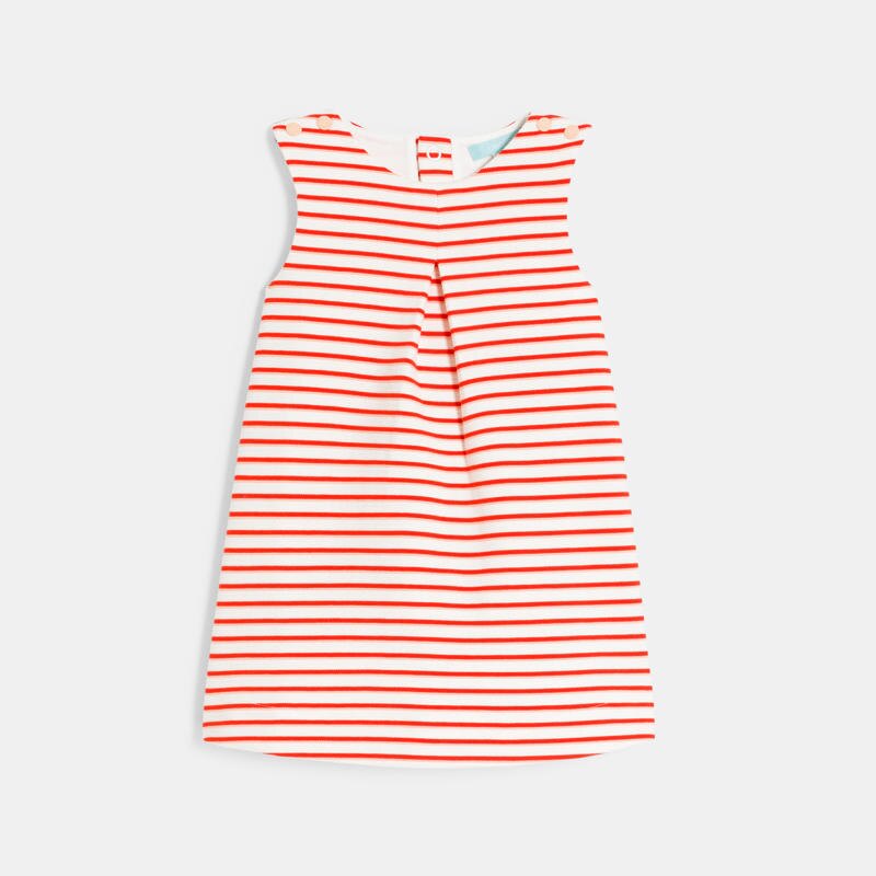 Robe sans manches rayée rouge bébé fille Orange