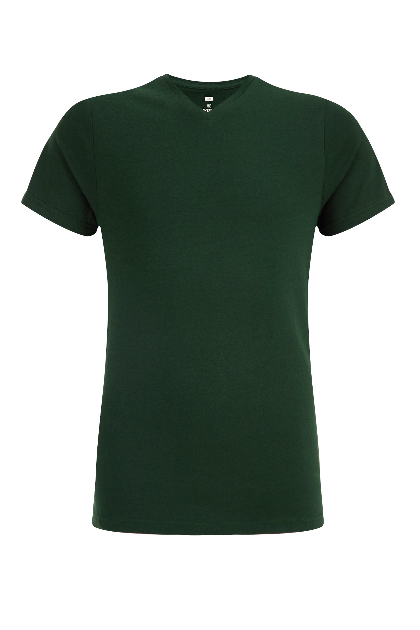 Jongens basic T-shirt met V-hals WE Fashion Donkergroen