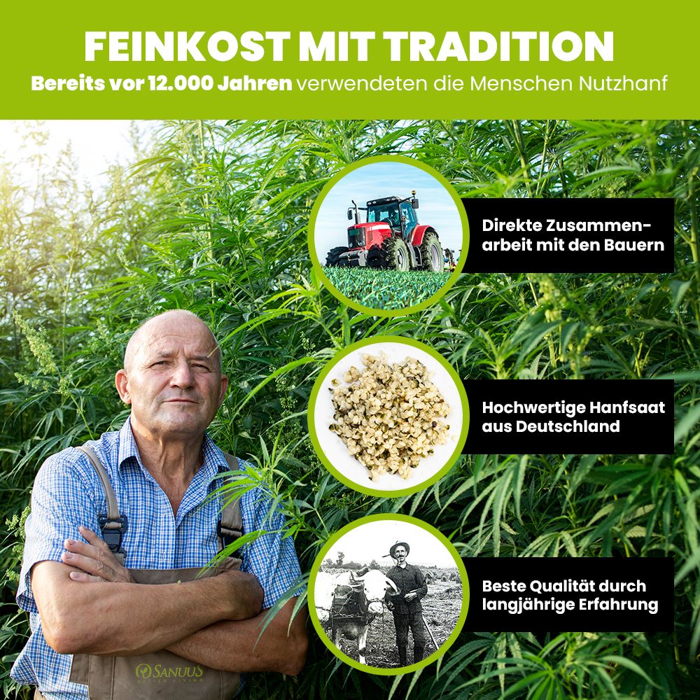 SANUUS® Bio Hanfsamen geschält 2x750g regional aus Bayern