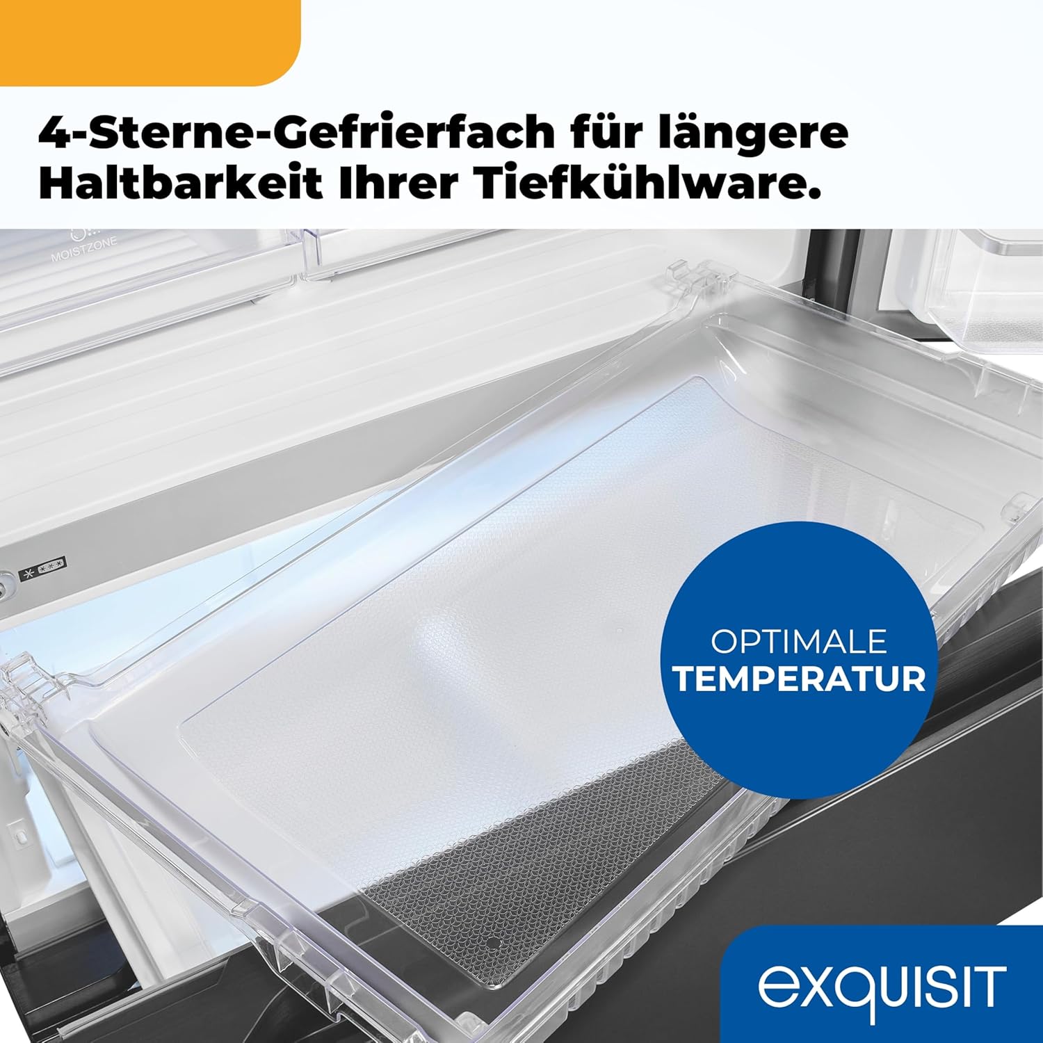 Exquisit Frenchdoor-Kühlschrank, 506 L, Kombigerät, 2-in-1, Kühl- und Gefrierteil, No-Frost, Wasserspender, inoxlook, FD5490-160-WS-202E inoxlook-az