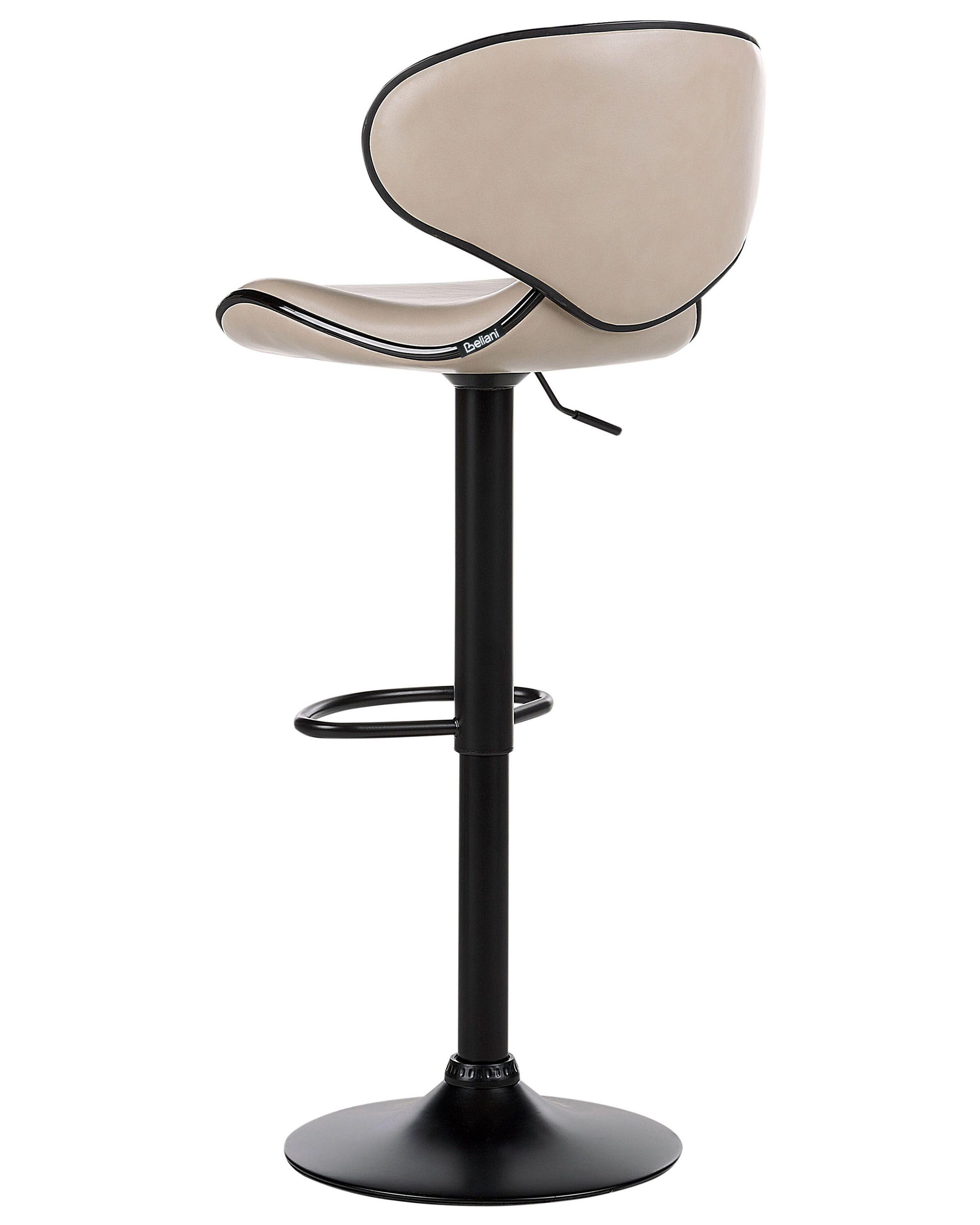 Set van 2 barstoelen CONWAY Kunstleer draaibaar Lichtbeige