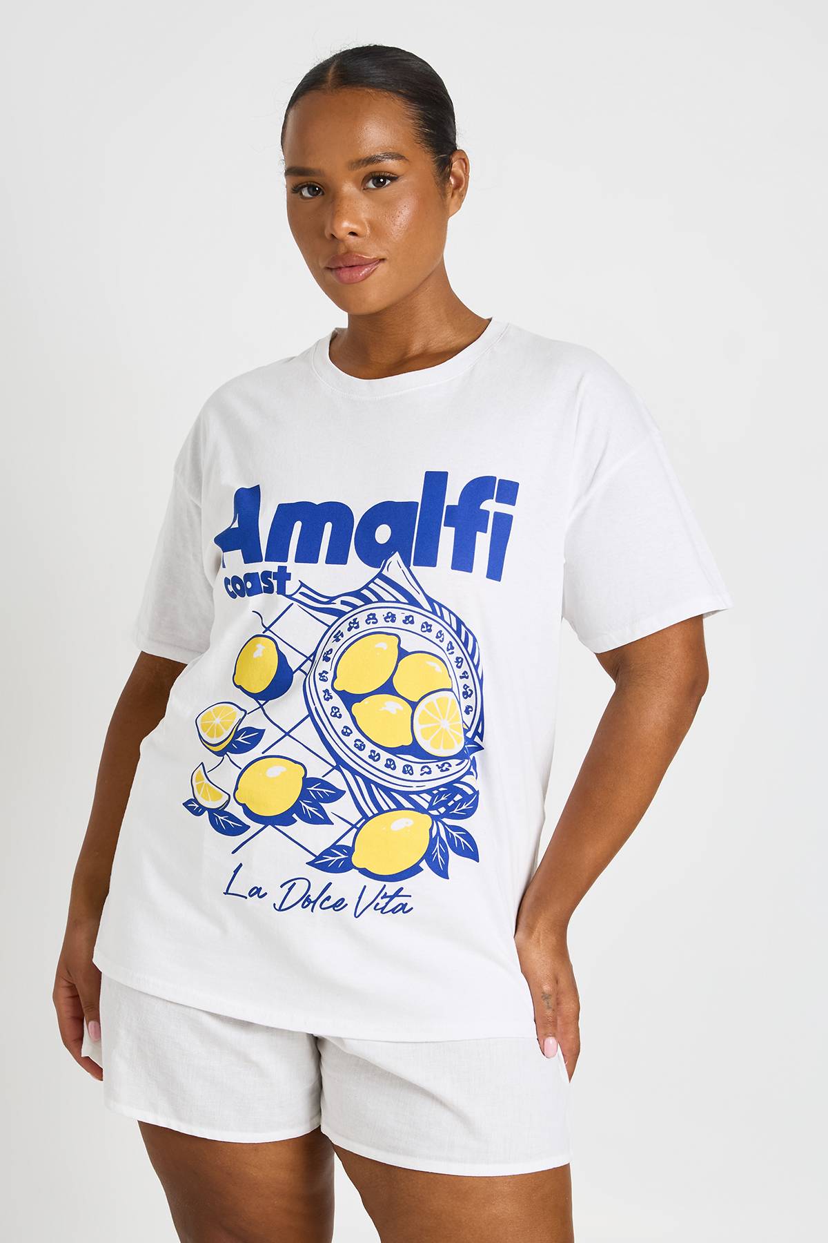 boohoo T-shirt Grande Taille Imprimé Amalfi