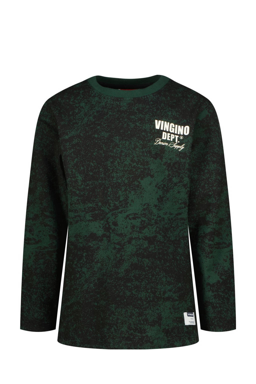 Vingino longsleeve Jame met all over print donkergroen