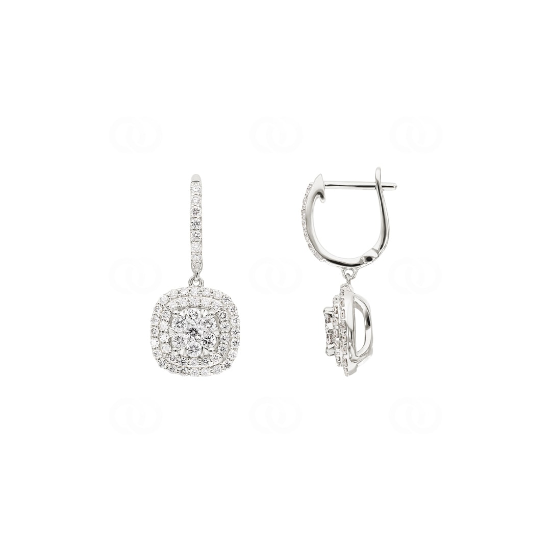 1.00 Karat Diamant-Kreolen 750/18 K Weissgold