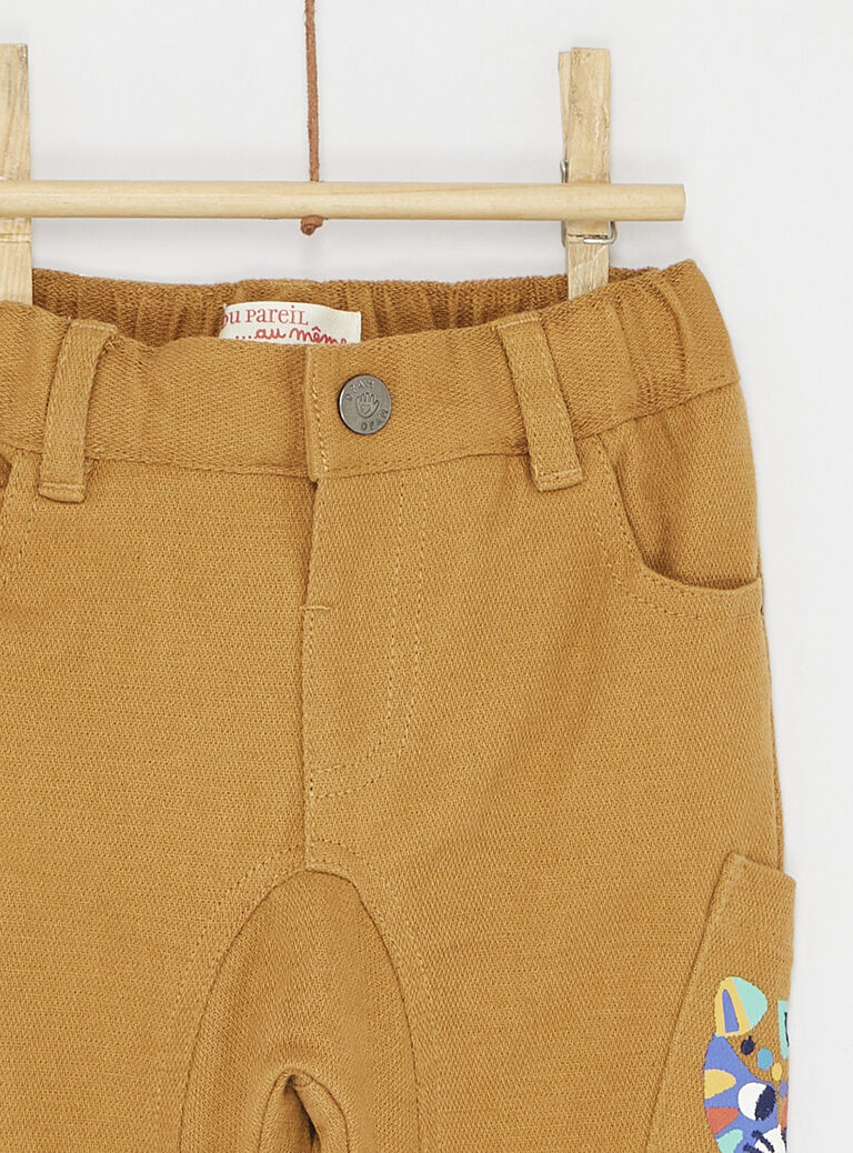 Pantalon uni ambre jaune pour bébé garçon