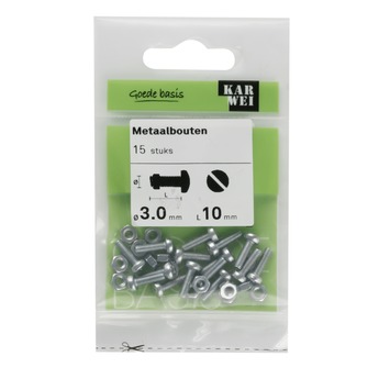 KARWEI metaalbout verzinkt 3x10 mm 15 stuks