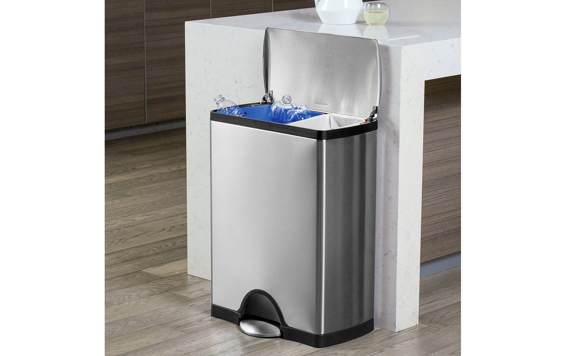 Recyclingbehälter CW1830 46 Liter, Silber<br>Abfalltrenner