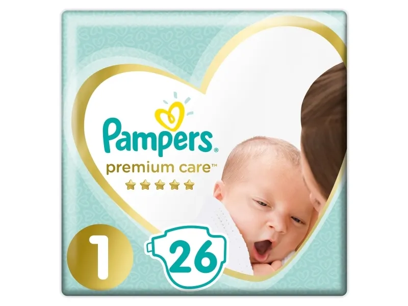 Pampers Premium Care 1-bleer, 2-5 kg, 26 stk.