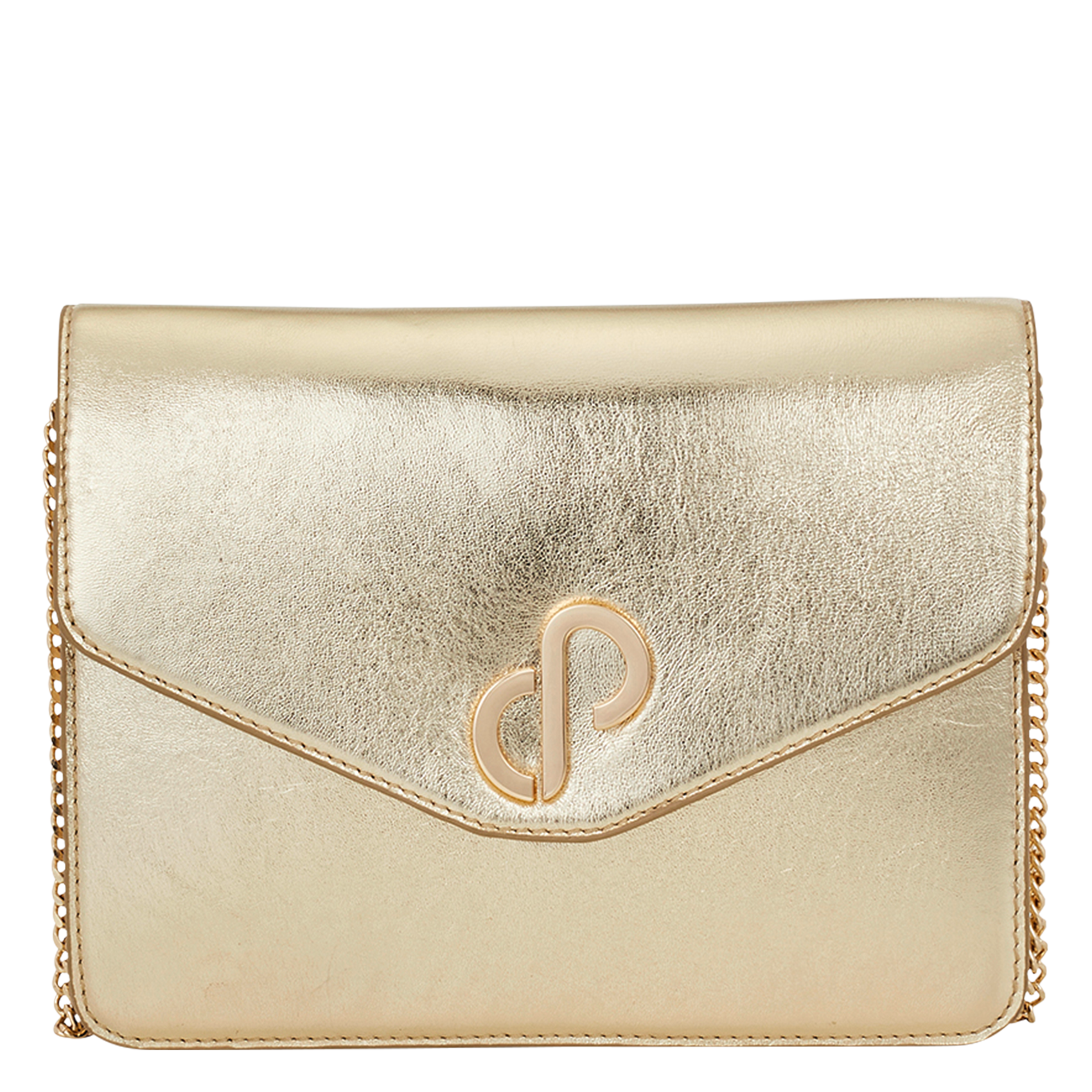ALIETA - Pochette en cuir métallisé | Doré