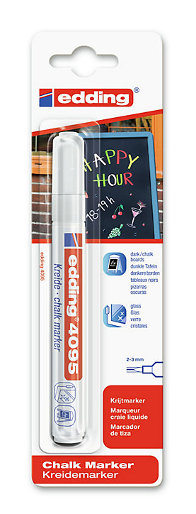 Marqueur craie liquide effaçable pour fenêtres et tableaux noirs Edding e-4095