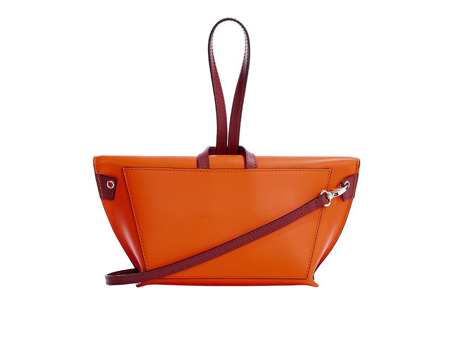 Felucca S orange/ bordeaux saffiano